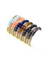 Fashion 4 Faux Blue Flashes Faux Blue Gold Sliced ??faceted Gold Beaded Bracelet