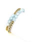 Fashion 4 Additive Blue Stones Faux Blue Gold Sliced ??faceted Gold Beaded Bracelet