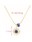 Fashion Blue Bronze Zircon Eye Pendant Necklace