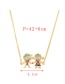 Fashion Gold-2 Brass Set Zircon Girl Pendant Necklace
