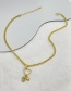 Fashion Gold Bronze Zirconium Heart Boy Pendant Thick Chain Necklace