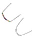 Fashion Silver-3 Bronze Chain Necklace With Zirconia Drop Pendant In Copper