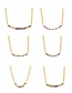 Fashion Gold-6 Bronze Chain Necklace With Zircon Square Pendant In Copper