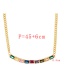 Fashion Gold-3 Bronze Chain Necklace With Zirconia Drop Pendant In Copper