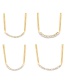 Fashion Gold Bronze Chain Necklace With Zircon Square Pendant In Copper