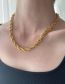 Fashion Gold Titanium Twisted Rope Chain Necklace