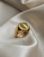 Fashion Gold Titanium Steel Glossy Geometric Ring