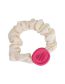 Fashion Rose Pink Fabric Pleated Heart Hair Tie