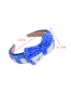 Fashion Blue Fabric Resin Crystal Bow Headband