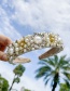 Fashion White Fabric Alloy Pearl Flower Headband