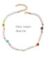 Fashion Multicolor Resin Glass Flower Pearl Beaded Necklace