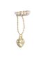 Fashion Gold Pearl Heart Tassel Ear Cuff