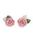 Fashion A White Oil Painting Shell Flower Stud Earrings