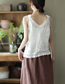 Fashion Light Coffee Cotton And Linen Hollow Crochet Sling