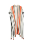 Fashion Stripe Cutout Fringed Blouse