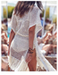 Fashion White Cutout Tassel Lace-up Sun Shirt