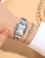 Fashion Silver With White Stainless Steel Rectangular Roman Scale Band Watch