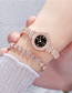 Fashion Rose Gold With Rose Gold Finish Stainless Steel Diamond Geometric Steel Band Watch