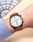 Fashion Brown With White Surface Alloy Pu Disc Geometry Watch