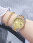 Fashion 1# Stainless Steel Diamond Geometric Steel Band Watch