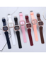 Fashion Pink 2 Stainless Steel Silicone Square Watch