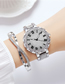 Fashion Silver Stainless Steel Diamond Geometric Steel Band Watch