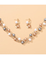 Fashion Gold Alloy Geometric Pearl Stud Necklace