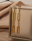 Fashion 2 - Gold Titanium Geometric Chain Drop Earrings