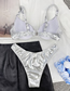 Fashion Silver Nylon Shiny Leather Split Swimsuit