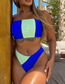 Fashion Color Matching Contrast-paneled Swimsuit