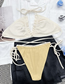 Fashion Khaki Nylon Pit Strip Tethered Swimsuit