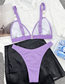 Fashion Purple Nylon Ring Split Swimsuit