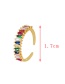 Fashion Color-2 Copper Set Zircon Geometric Ring