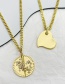 Fashion Gold-2 Bronze Chain Necklace With Bronze Zirconium Round Flower Pendant