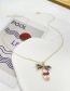 Fashion Color Bronze Zircon Drop Oil Dragonfly Pearl Pendant Necklace