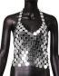 Fashion Silver Metal Sequin Halterneck Vest