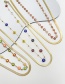 Fashion Color-2 Titanium Steel Drop Oil Flower Serpentine Double Layer Necklace