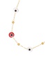 Fashion Color-3 Titanium Eye Panel Chain Necklace