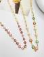 Fashion Color-2 Titanium Steel Drop Oil Flower Patchwork Chain Necklace