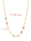 Fashion Color-2 Titanium Steel Drop Oil Flower Patchwork Chain Necklace