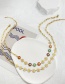 Fashion White Titanium Steel Drop Oil Flower Patchwork Chain Necklace