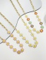 Fashion White Titanium Steel Drop Oil Flower Patchwork Chain Necklace