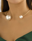 Fashion Three White K5115 Size Imitation Ball Open Collar