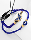 Fashion Blue Resin Diamond Butterfly Eye Braided Bracelet Set