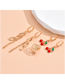 Fashion Gold Alloy Geometric Cherry Chain Earrings Set