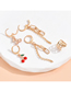 Fashion Gold Alloy Geometric Cherry Chain Earrings Set