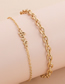 Fashion Gold Alloy Chain Letter Bracelet Set