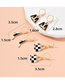 Fashion Black And White E2-2-3-3 Alloy Drip Oil High Heels Clothes Plaid Handbag Earring Set