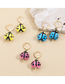Fashion Gold Alloy Ceramic Ladybug Earring Set