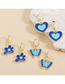 Fashion Gold Alloy Drop Oil Love Butterfly Flower Earring Set